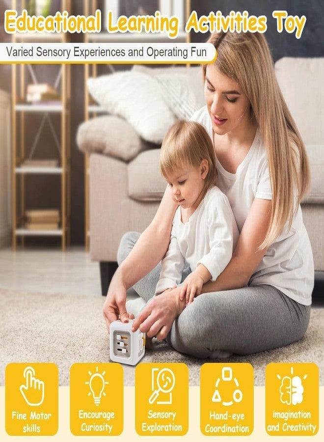 TAPUJI Montessori Toys 6 in 1 Sensory Busy Activity Cube for Toddlers | Preschool Learning Board | Fine Motor Skill Development | BPA Free Educational Travel Toy | Birthday Gift for Kids 1+ Years - Image 5
